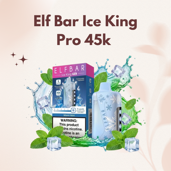 Elf Bar Ice King Pro 45K Disposable Vape With Transparent E Liquid Tank