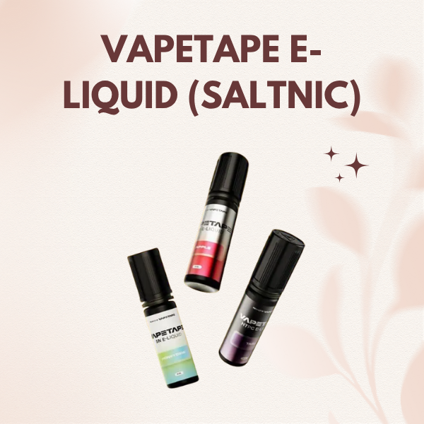apetape Saltnic E-Liquid bottle showing premium packaging and flavor labels on a clean background.